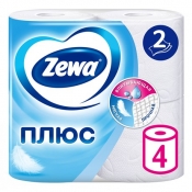 Бумага туалетная «Zewa - Плюс» (2 сл./1 уп./4 рул.)